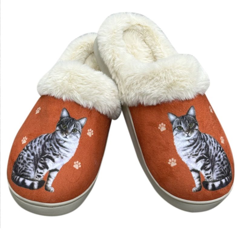 Silver Tabby Cat Snugg Slippers